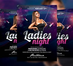 女性派对传单模板：Ladies Night Flyer Template V1